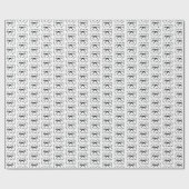 Schwarzer Bogen und Lockenbandrahmen Chic Whimsica Geschenkpapier (Flach)