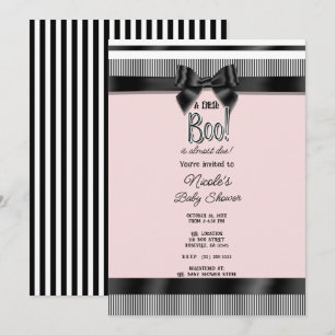 Schwarzer Bogen Weiß Rosa Halloween Babyparty Einladung
