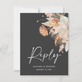 Schwarzer Böhmischer Pampasgras Moderner UAWG RSVP Karte (Vorderseite)