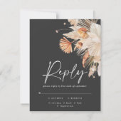 Schwarzer Böhmischer Pampasgras Moderner UAWG RSVP Karte (Rückseite)