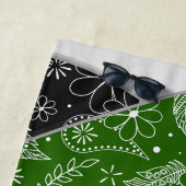 Schwarzer Boho Blütenpaisball-Girls Volleyball Strandtuch (Beispiel)