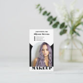 Schwarzer Boho Foto qr Logo Visitenkarte (Stehend Vorderseite)