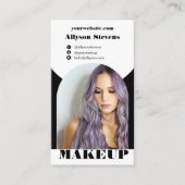 Schwarzer Boho Foto qr Logo Visitenkarte (Vorderseite)