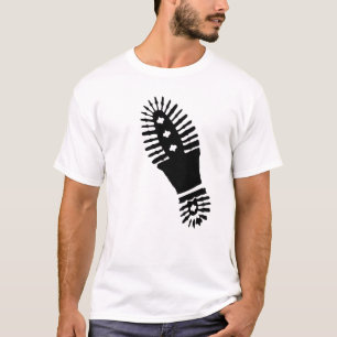 Schwarzer Bootprint (großer) T - Shirt