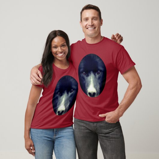 Schwarzer Border Collie Face Dog T-Shirt (Unisex)