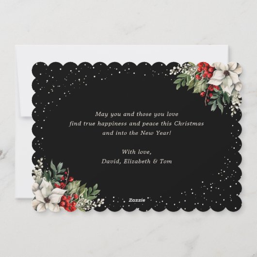 Schwarzer Botanischer Feiertagskarte (Rückseite)