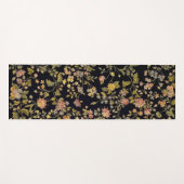 Schwarzer Botanischer Flor Yogamatte (Vorderseite (Horizontal))