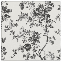 Schwarzer botanischer Zweig-Toile Stoff