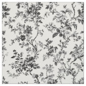 Schwarzer botanischer Zweig-Toile Stoff (Muster)