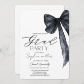 Schwarzer Bow-Abschluss, Minimalistisch, schwarz u Einladung (Vorne/Hinten)