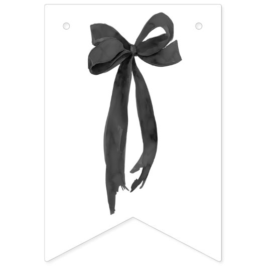 Schwarzer Bow, der das Brautparty des Knotens bind Wimpelkette (Erste Fahne)
