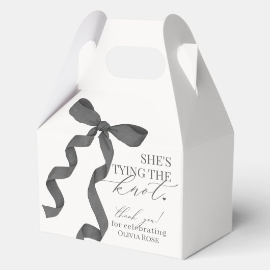 Schwarzer Bow, der das Geschenk des Brautparty des Geschenkschachtel (Rückseite)