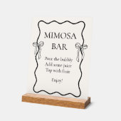 Schwarzer Bow, der das Knot-Brautparty Mimosa Bar Acrylschild (Winkel)