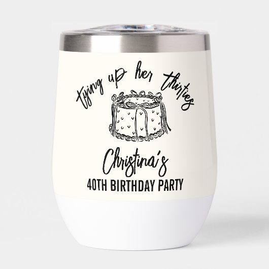 Schwarzer Bow, der ihre Dreißiger zum 40. Geburtst (Vorderseite)