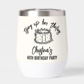 Schwarzer Bow, der ihre Dreißiger zum 40. Geburtst (Rückseite)