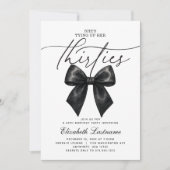 Schwarzer Bow, der ihre Dreißiger zum 40. Geburtst Einladung (Vorderseite)