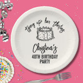 Schwarzer Bow, der ihre Dreißiger zum 40. Geburtst Pappteller