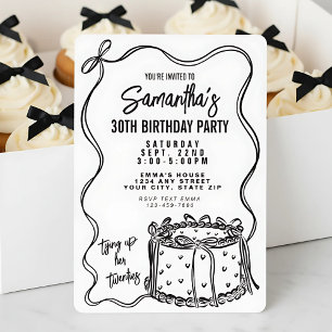 Schwarzer Bow, der sie zwanzig zum 30. Geburtstag  Einladung