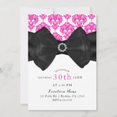 Schwarzer Bow Glam Sweet 16 Party Einladung (Vorderseite)