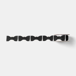 Schwarzer Bow Krawatte Kunstband mit rosa Polka-Pu Satinband