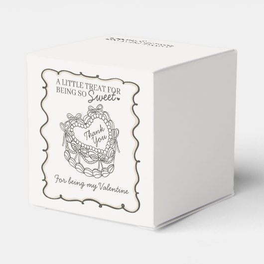 Schwarzer Bow Retro Herz Coquette Cake Valentine Geschenkschachtel (Rückseite)