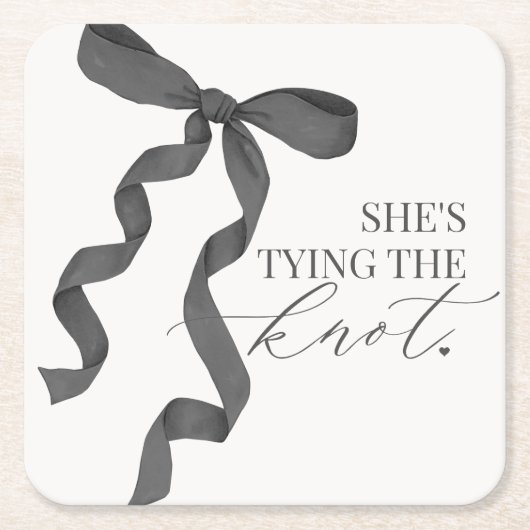 Schwarzer Bow verbindet das Dekor des Brautparty " Rechteckiger Pappuntersetzer (Vorderseite)