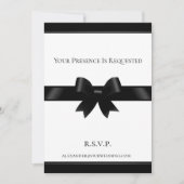 Schwarzer Bow & White Classic Einladung zur Hochze (Vorderseite)