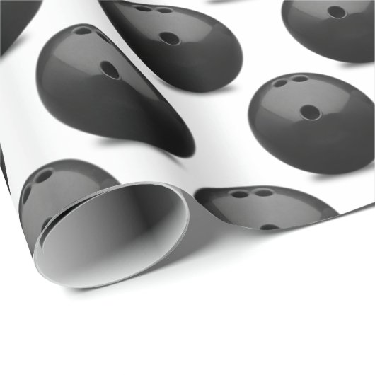 Schwarzer Bowlingball auf Weiß Geschenkpapier (Rolleneckpunkt)