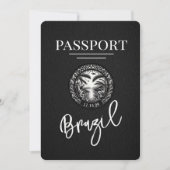 Schwarzer Brasilien Reisepass Save The Date (Vorderseite)