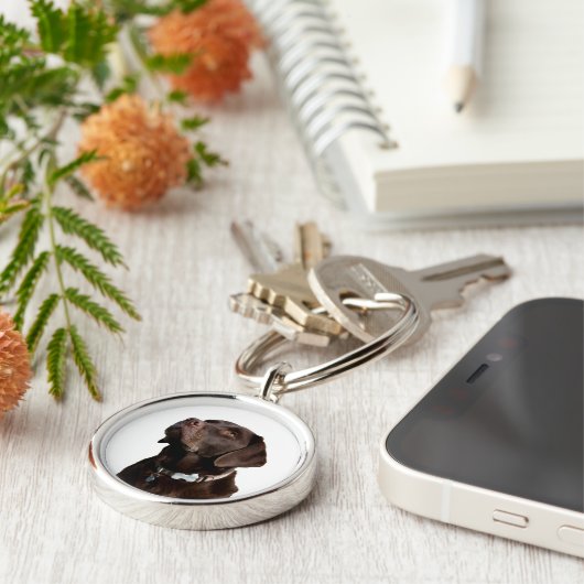 Schwarzer Brauner Labrador Retriever Welpe Hund Sc Schlüsselanhänger (Seite)