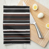 Schwarzer, brauner und weißer Strichcodestreifen Handtuch (Viertel Falte)