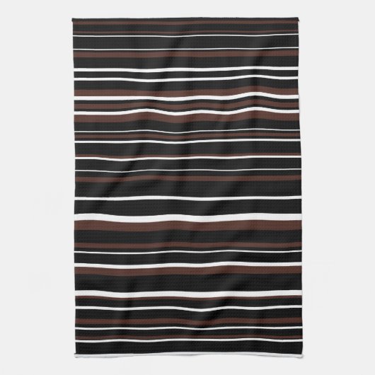 Schwarzer, brauner und weißer Strichcodestreifen Handtuch (Vertikal)