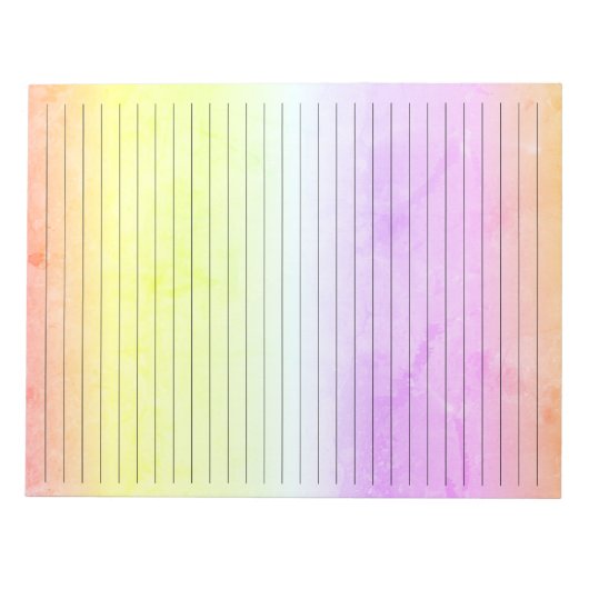 Schwarzer Breitband-Rollenbogen Pastel Wasserfarbe Notizblock (Vorderseite)