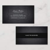 Schwarzer Brettholz Elegant Subtile Vintag Visitenkarte (Vorne/Hinten)