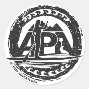 Schwarzer Briefmarken-Aufkleber Runder Aufkleber