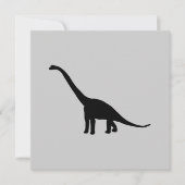 Schwarzer Brontosaurus-Dinosaurier-Schatten Dino Einladung (Vorderseite)