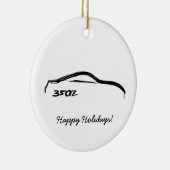 schwarzer Brushstroke 350Z Keramikornament (Rechts)