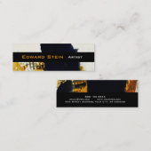 Schwarzer Brushstroke-Painterly abstrakter Mini Visitenkarte (Vorne/Hinten)