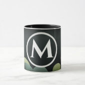 Schwarzer Bubble Retro Moderner Monogramm Buchstab Tasse (Zentrum)