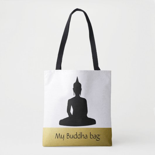 Schwarzer Buddha Gold Personalisiert Tasche (Vorderseite)