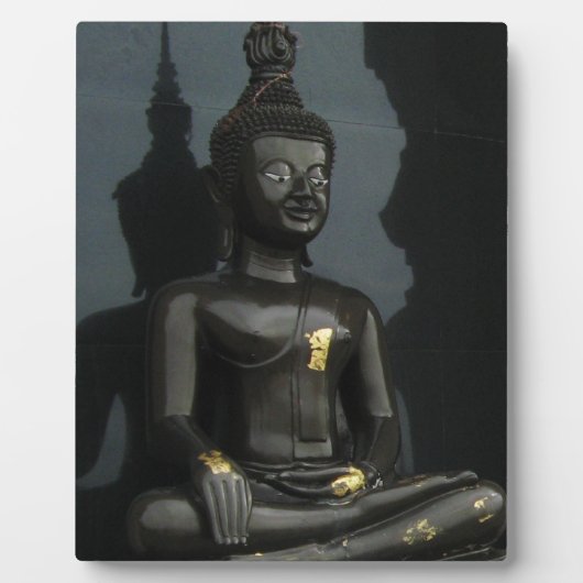 Schwarzer Buddha ... Nong Khai, Isaan, Thailand Fotoplatte (Vorderseite)