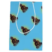 Schwarzer Buddha-Power Mittlere Geschenktüte (Rückseite)