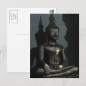 Schwarzer Buddha ... Thailand Postkarte (Vorne/Hinten)