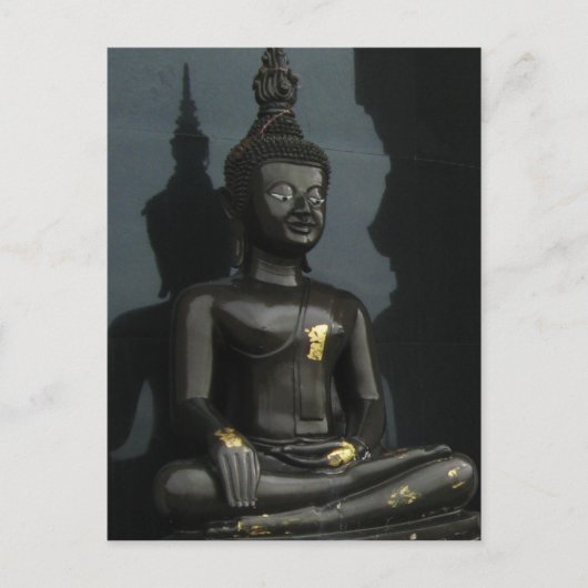 Schwarzer Buddha ... Thailand Postkarte (Vorderseite)