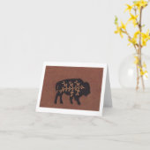 Schwarzer Büffel auf Brown Karte (Gelbe Blume)