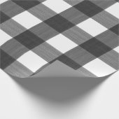 Schwarzer Büffel kariert Geschenkpapier (Ecke)