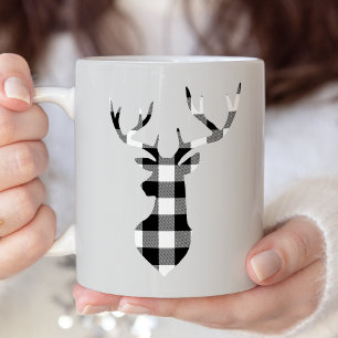 Schwarzer Büffel-karierte Zweifarbige Tasse