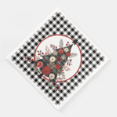 Schwarzer Büffel-Karo-Weihnachten Serviette (Ecke)