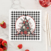 Schwarzer Büffel-Karo-Weihnachten Serviette (Beispiel)