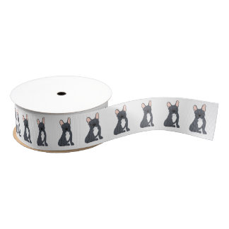 Schwarzer Bulldog-Ribbon Ripsband